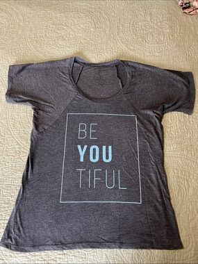 Graphic Short Sleeve Tee - Charcoal with Light Blue Print